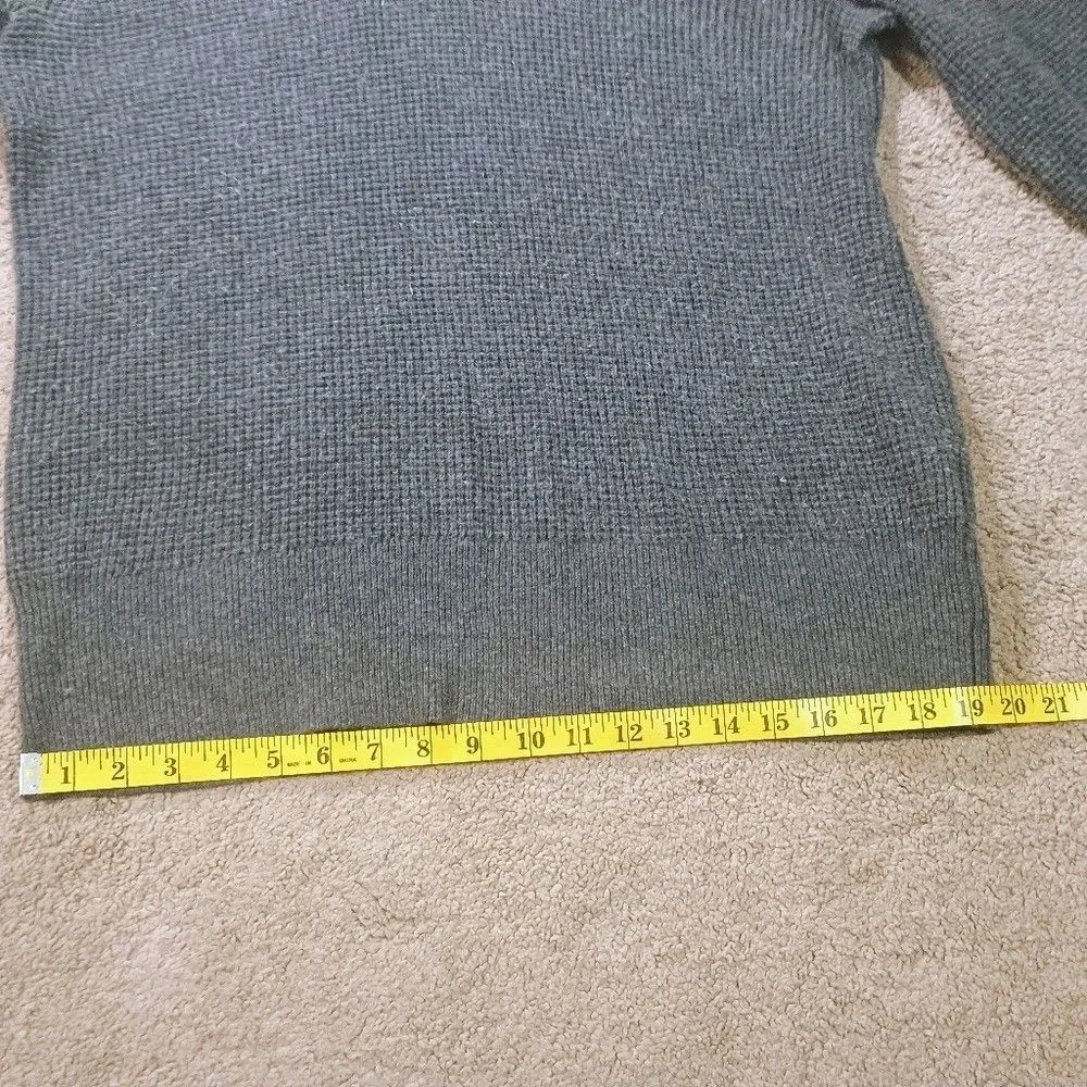 Banana Republic Quarter Zip Pullover Mens Large Gray Waffle Knit Sweater